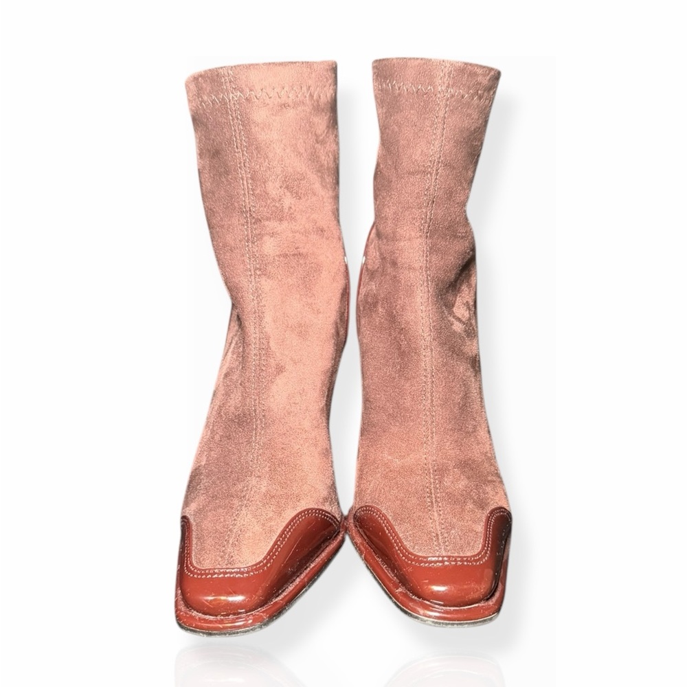 Stylish Suede Burgundy Women's High High Ankle Boots